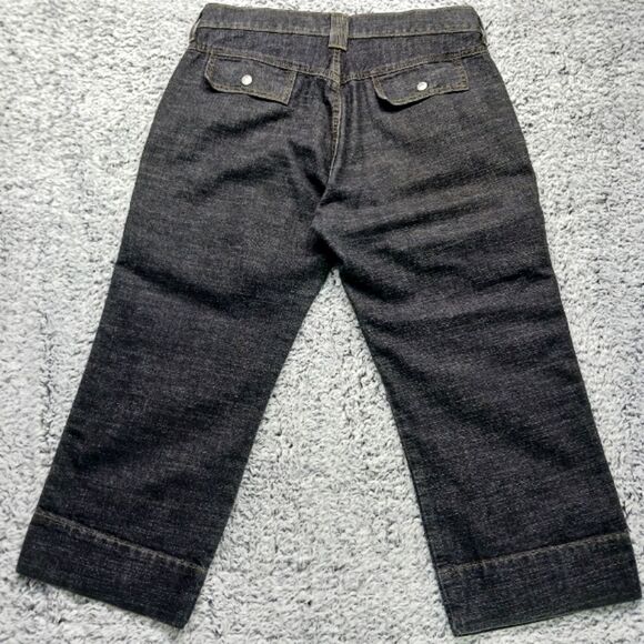 Levi's Outback Wide Leg Capri Women's 12. Black Stretch Denim. 4 Pocket. - Picture 2 of 10